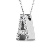 Load image into Gallery viewer, Diamond 1/8 Ct.Tw. Letter A Pendant in 14K White Gold&quot;