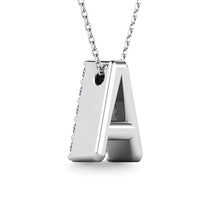 Load image into Gallery viewer, Diamond 1/8 Ct.Tw. Letter A Pendant in 14K White Gold&quot;