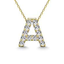 Load image into Gallery viewer, Diamond 1/8 Ct.Tw. Letter A Pendant in 14K Yellow Gold&quot;