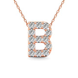 Diamond 1/8 Ct.Tw. Letter B Pendant in 14K Rose Gold