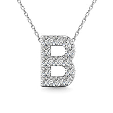 Load image into Gallery viewer, Diamond 1/8 Ct.Tw. Letter B Pendant in 14K White Gold&quot;