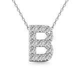 Diamond 1/8 Ct.Tw. Letter B Pendant in 14K White Gold