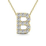 Diamond 1/8 Ct.Tw. Letter B Pendant in 14K Yellow Gold