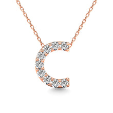 Load image into Gallery viewer, Diamond 1/10 Ct.Tw. Letter C Pendant in 14K Rose Gold&quot;