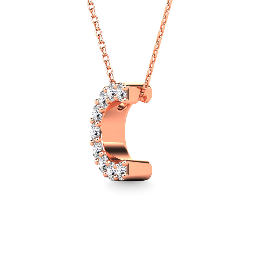 Diamond 1/10 Ct.Tw. Letter C Pendant in 14K Rose Gold"