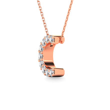 Load image into Gallery viewer, Diamond 1/10 Ct.Tw. Letter C Pendant in 14K Rose Gold&quot;