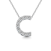 Load image into Gallery viewer, Diamond 1/10 Ct.Tw. Letter C Pendant in 14K White Gold&quot;