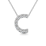 Diamond 1/10 Ct.Tw. Letter C Pendant in 14K White Gold