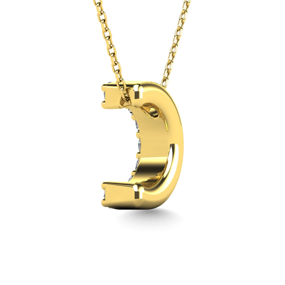 Diamond 1/10 Ct.Tw. Letter C Pendant in 14K Yellow Gold"