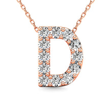 Load image into Gallery viewer, Diamond 1/8 Ct.Tw. Letter D Pendant in 14K Rose Gold&quot;