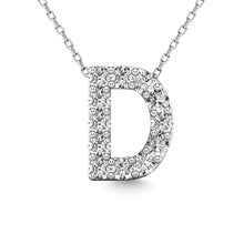 Cargar imagen en el visor de la galería, Diamond 1/8 Ct.Tw. Letter D Pendant in 14K White Gold&quot;