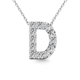 Diamond 1/8 Ct.Tw. Letter D Pendant in 14K White Gold