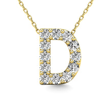 Load image into Gallery viewer, Diamond 1/8 Ct.Tw. Letter D Pendant in 14K Yellow Gold&quot;