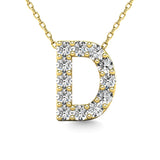 Diamond 1/8 Ct.Tw. Letter D Pendant in 14K Yellow Gold