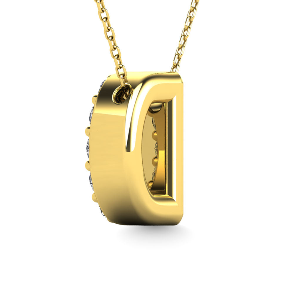 Diamond 1/8 Ct.Tw. Letter D Pendant in 14K Yellow Gold"