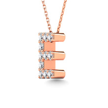 Load image into Gallery viewer, Diamond 1/10 Ct.Tw. Letter E Pendant in 14K Rose Gold&quot;