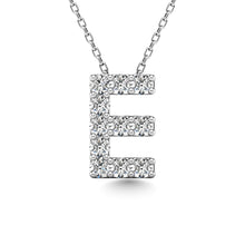 Load image into Gallery viewer, Diamond 1/10 Ct.Tw. Letter E Pendant in 14K White Gold&quot;