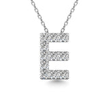 Diamond 1/10 Ct.Tw. Letter E Pendant in 14K White Gold