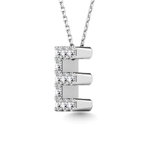 Load image into Gallery viewer, Diamond 1/10 Ct.Tw. Letter E Pendant in 14K White Gold&quot;