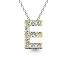 Load image into Gallery viewer, Diamond 1/10 Ct.Tw. Letter E Pendant in 14K Yellow Gold&quot;