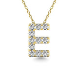 Diamond 1/10 Ct.Tw. Letter E Pendant in 14K Yellow Gold