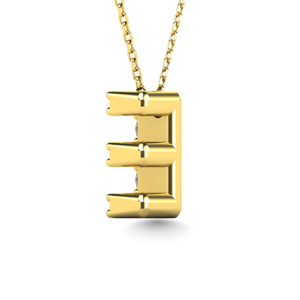 Diamond 1/10 Ct.Tw. Letter E Pendant in 14K Yellow Gold"