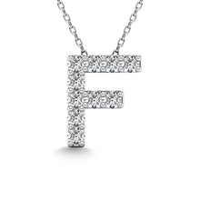 Load image into Gallery viewer, Diamond 1/10 Ct.Tw. Letter F Pendant in 14K White Gold&quot;