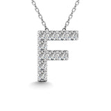 Diamond 1/10 Ct.Tw. Letter F Pendant in 14K White Gold