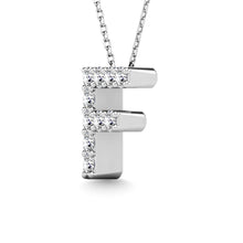 Load image into Gallery viewer, Diamond 1/10 Ct.Tw. Letter F Pendant in 14K White Gold&quot;