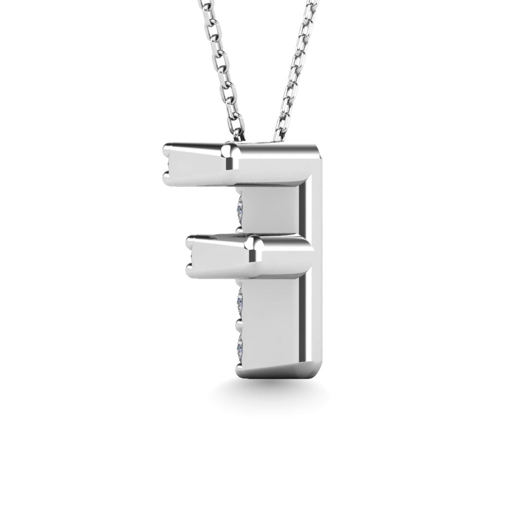 Diamond 1/10 Ct.Tw. Letter F Pendant in 14K White Gold"