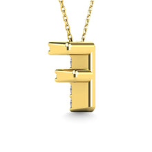 Load image into Gallery viewer, Diamond 1/10 Ct.Tw. Letter F Pendant in 14K Yellow Gold&quot;