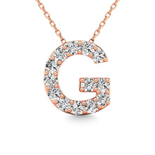 Load image into Gallery viewer, Diamond 1/8 Ct.Tw. Letter G Pendant in 14K Rose Gold&quot;