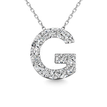 Load image into Gallery viewer, Diamond 1/8 Ct.Tw. Letter G Pendant in 14K White Gold&quot;