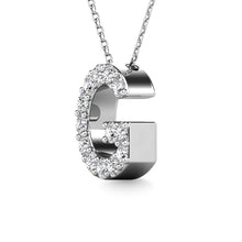 Load image into Gallery viewer, Diamond 1/8 Ct.Tw. Letter G Pendant in 14K White Gold&quot;