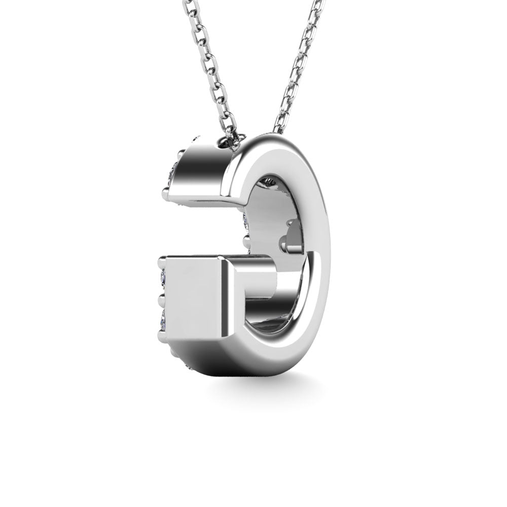 Diamond 1/8 Ct.Tw. Letter G Pendant in 14K White Gold"