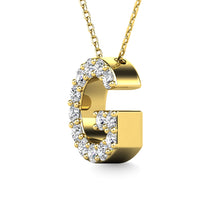 Load image into Gallery viewer, Diamond 1/8 Ct.Tw. Letter G Pendant in 14K Yellow Gold&quot;