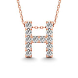 Diamond 1/8 Ct.Tw. Letter H Pendant in 14K Rose Gold