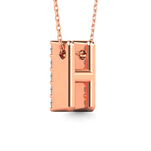 Load image into Gallery viewer, Diamond 1/8 Ct.Tw. Letter H Pendant in 14K Rose Gold&quot;