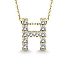 Load image into Gallery viewer, Diamond 1/8 Ct.Tw. Letter H Pendant in 14K Yellow Gold&quot;