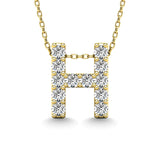 Diamond 1/8 Ct.Tw. Letter H Pendant in 14K Yellow Gold