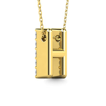 Load image into Gallery viewer, Diamond 1/8 Ct.Tw. Letter H Pendant in 14K Yellow Gold&quot;