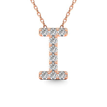 Load image into Gallery viewer, Diamond 1/10 Ct.Tw. Letter I Pendant in 14K Rose Gold&quot;