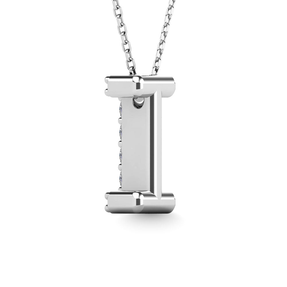 Diamond 1/10 Ct.Tw. Letter I Pendant in 14K White Gold"