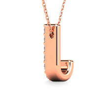 Load image into Gallery viewer, Diamond 1/10 Ct.Tw. Letter J Pendant in 14K Rose Gold&quot;