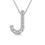 Diamond 1/10 Ct.Tw. Letter J Pendant in 14K White Gold