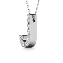 Load image into Gallery viewer, Diamond 1/10 Ct.Tw. Letter J Pendant in 14K White Gold&quot;