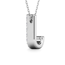 Load image into Gallery viewer, Diamond 1/10 Ct.Tw. Letter J Pendant in 14K White Gold&quot;