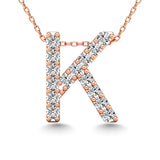 Diamond 1/8 Ct.Tw. Letter K Pendant in 14K Rose Gold