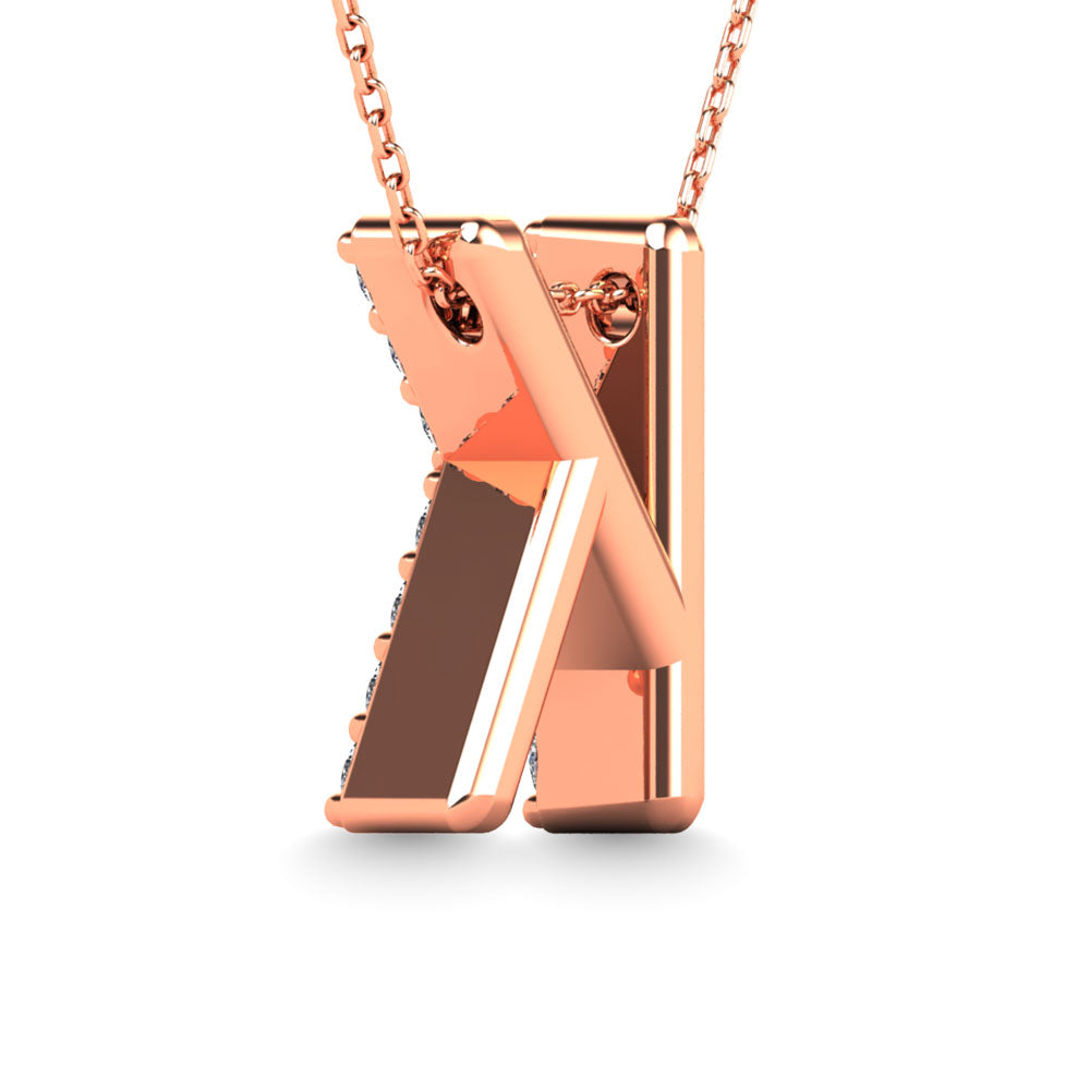 Diamond 1/8 Ct.Tw. Letter K Pendant in 14K Rose Gold"