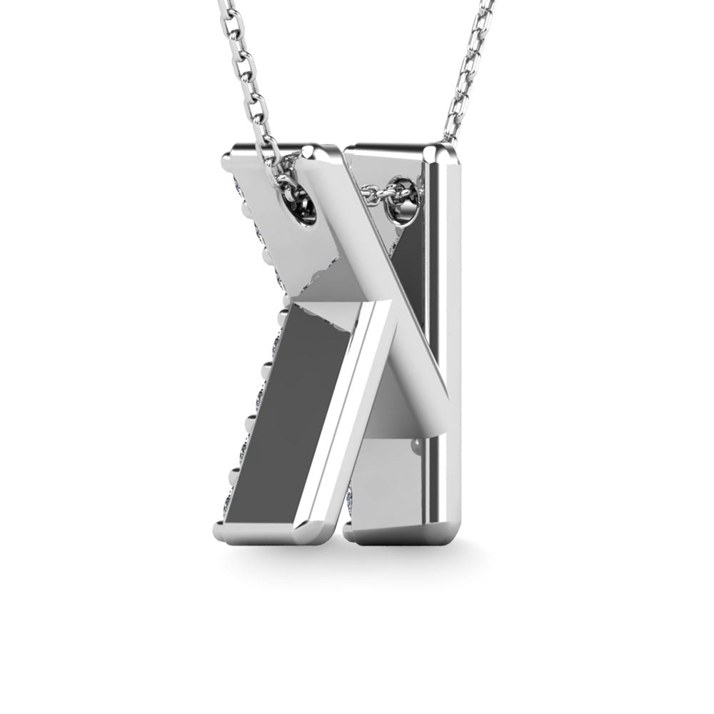 Diamond 1/8 Ct.Tw. Letter K Pendant in 14K White Gold"